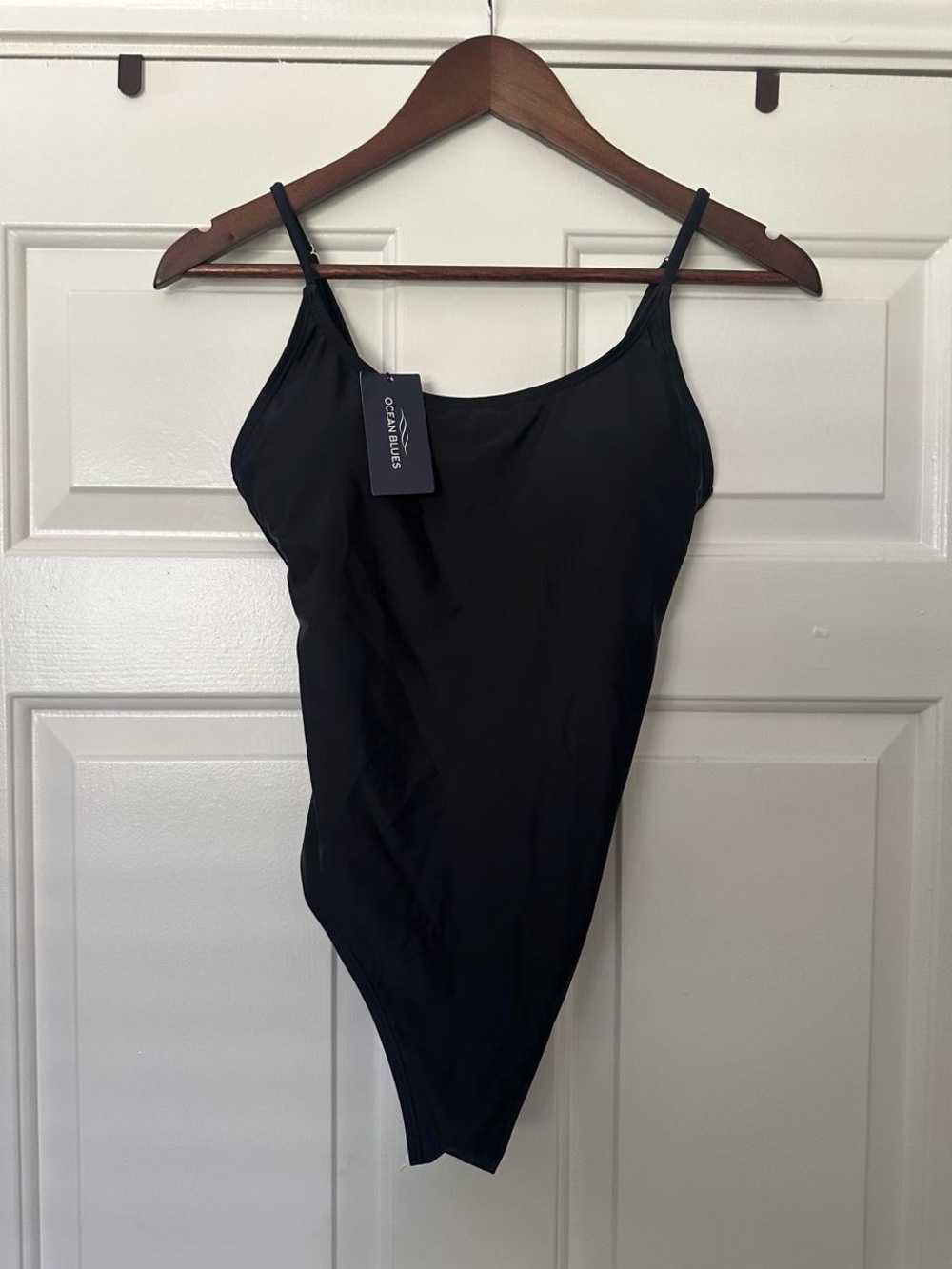 Black Scoop Neck One-Piece Swimsuit by Ocean Blues BNWT